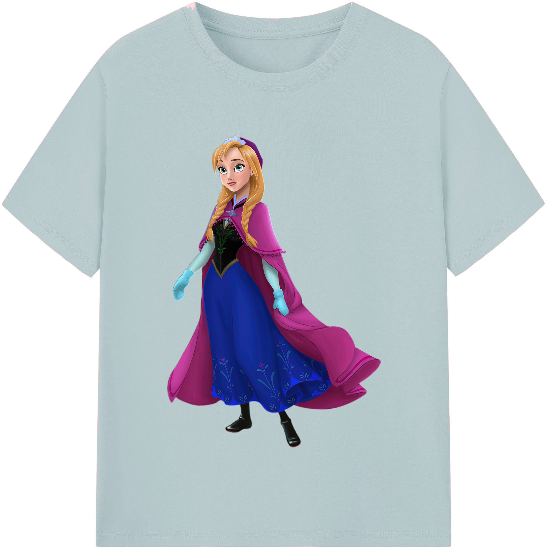 （画像用） アナと雪の女王 アンナ エルサ Frozen Anna Elsa 綿100％半袖Tシャツ（フロントプリント）